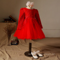 girls party dresses cotton dress for winter embriodery chinese new year celebration party red clothes gowns dancing
